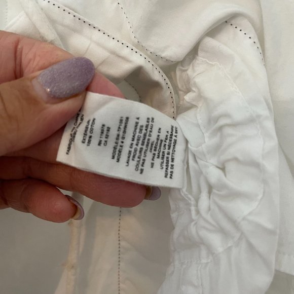 Helmet Lang Lawn Cotton Hidden Button-up White Shirt Size: Large - Picture 11 of 13